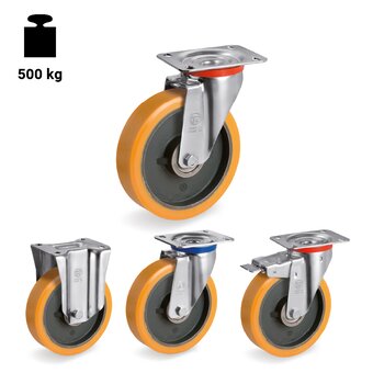 TR-64-NL-M-Ruedas con soportes para cargas ligeras y soportes para cargas medias